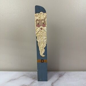 Vintage Hand Painted Carved Wooden Primitive Santa Folk Art‎ Christmas Figure